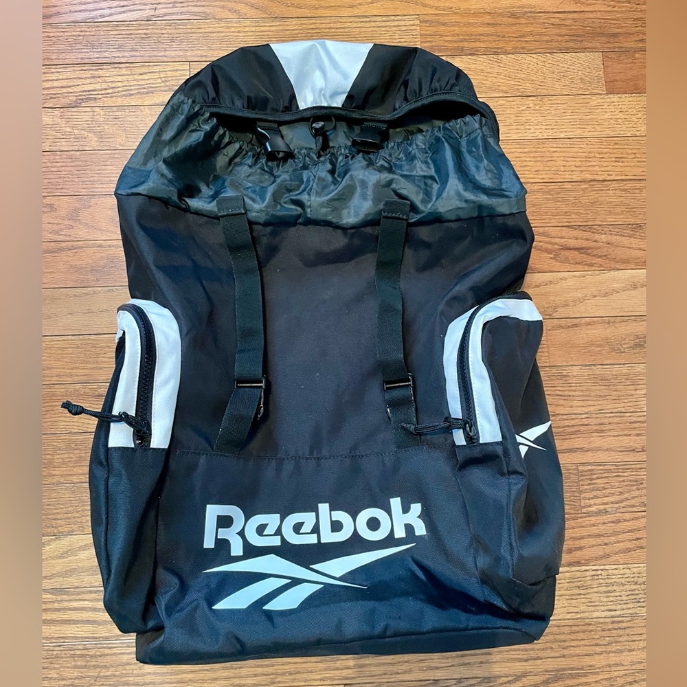 Reebok Men's Black and White Backpack